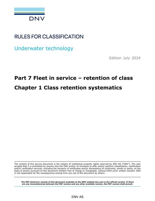 DNV DNV-RU-UWT PART 7 CHAPTER 1