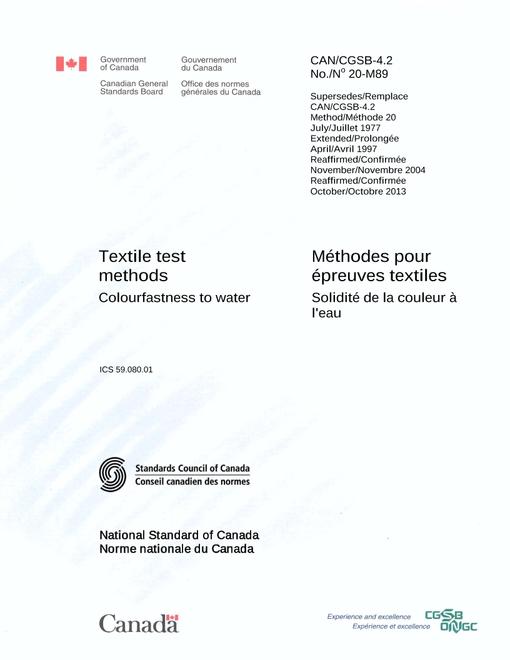 CAN/CGSB 4.2 NO. 20-M89 (R2013)