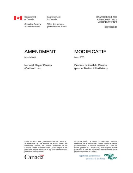 CAN/CGSB 98.1-2003 AMEND. 1