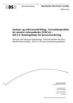 DANSK DS/ISO/IEC TR 29110-3-1