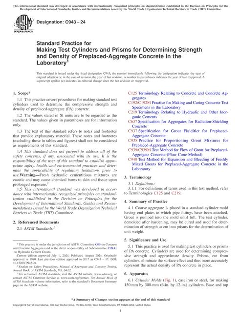 ASTM C943-24