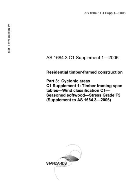 AS 1684.3 C1 SUPP 1-2006