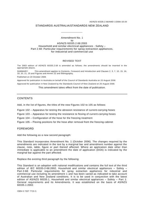 AS/NZS 60335.2.68:2003 AMDT 1