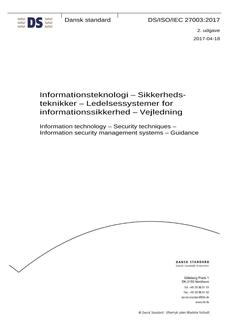 DANSK DS/ISO/IEC 27003