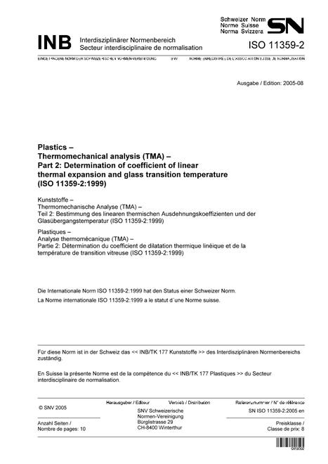 SNV SN ISO 11359-2