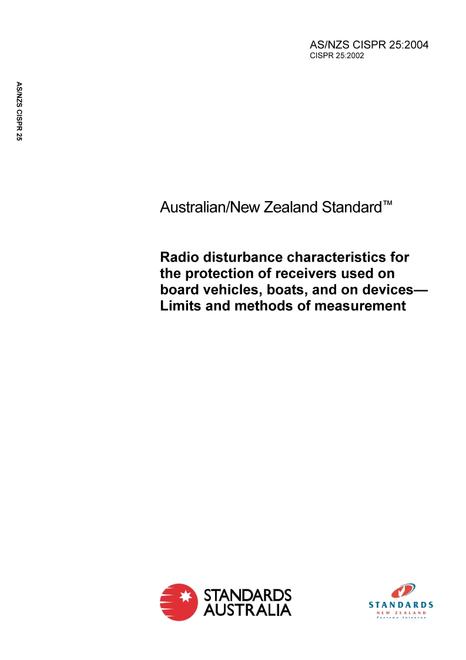 AS/NZS CISPR 25:2004