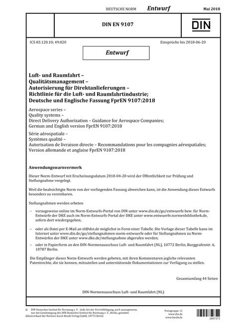 DIN EN 9107 - DRAFT