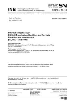 SNV SN ISO/IEC 15418