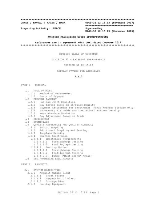 ARMY UFGS-32 12 15.13