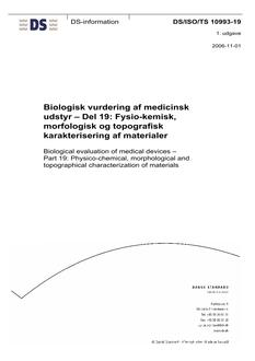 DANSK DS/ISO/TS 10993-19