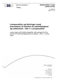 DANSK DS/EN 60061-1/A38 (ELEKTRONISK)
