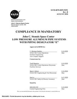 NASA SSTD-8070-0059-PIPE Rev. B