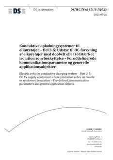 DANSK DS/IEC TS 61851-3-5