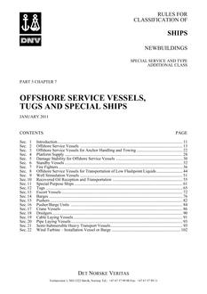 DNV DNV-RU-SHIPS PART 5 CHAPTER 7