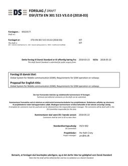 DANSK DSF/ETSI EN 301 515 V3.0.0 (2018-03)
