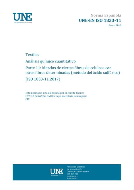 AENOR UNE-EN ISO 1833-11