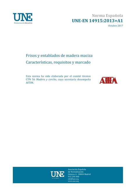 AENOR UNE-EN 14915+A1