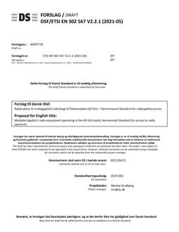 DANSK DSF/ETSI EN 302 567 V2.2.1 (2021-05)