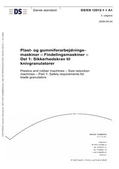 DANSK DS/EN 12012-1 + A1