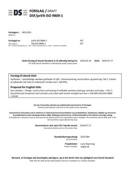 DANSK DSF/PREN ISO 9809-1