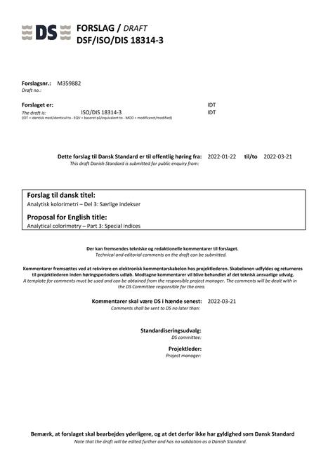 DANSK DSF/ISO/DIS 18314-3