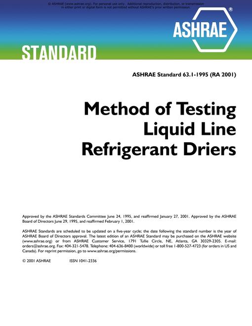ASHRAE 63.1-1995 (RA 01)