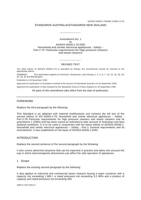 AS/NZS 60335.2.79:2002 AMDT 1