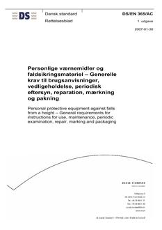 DANSK DS/EN 365