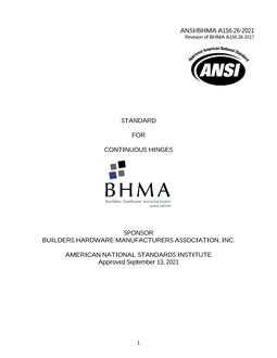 BHMA A156.26-2021