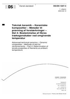 DANSK DS/EN 1007-4