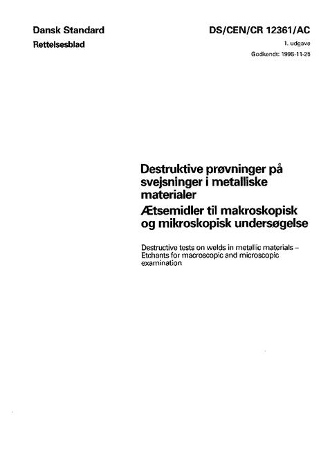 DANSK DS/CEN/CR 12361/AC