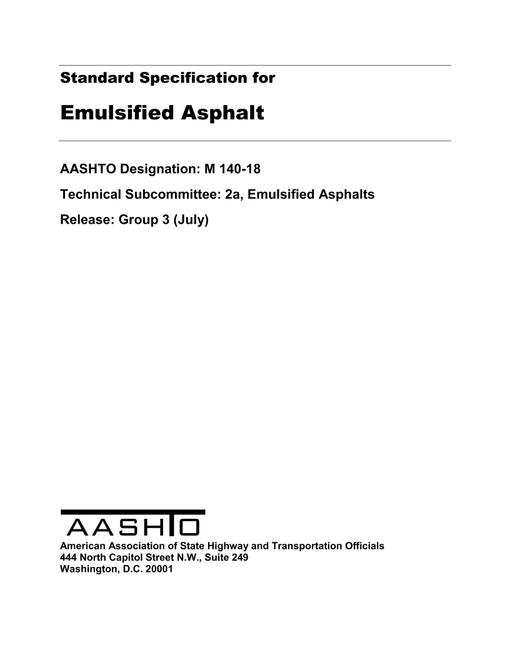 AASHTO M 140-18