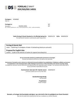 DANSK DSF/ISO/DIS 14931