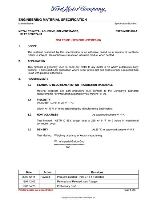 FORD ESEB-M2G1018-A