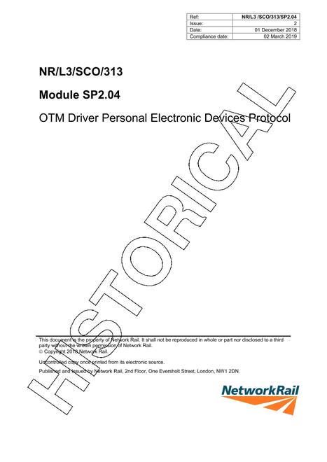 NR NR/L3/SCO/313/SP-2.04 ISSUE 2