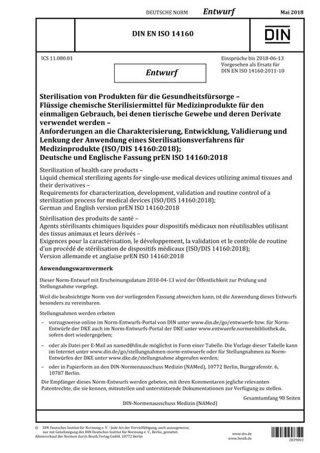 DIN EN ISO 14160 - DRAFT