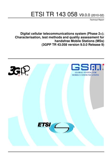 ETSI TR 143 058
