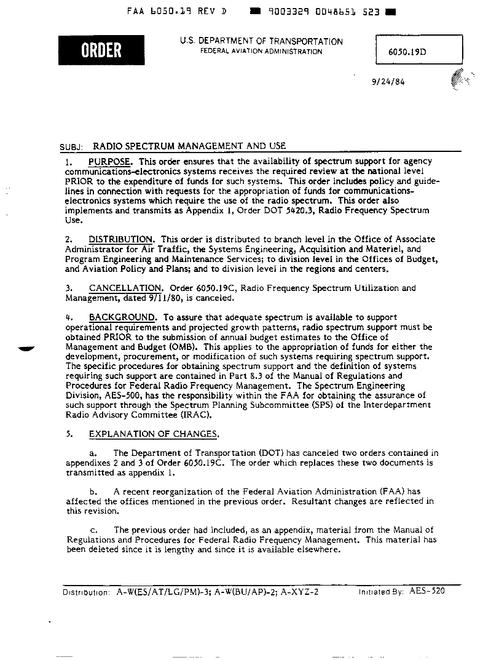 FAA FO 6050.19D