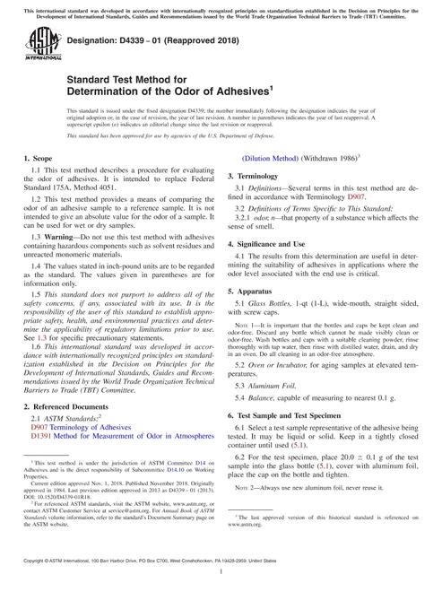 ASTM D4339-01(2018)