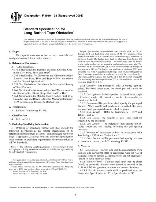 ASTM F1910-98(2003)