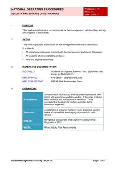 NR NR/L3/OPS/045/4.17 ISSUE 1