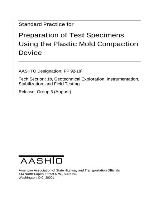 AASHTO PP 92-18
