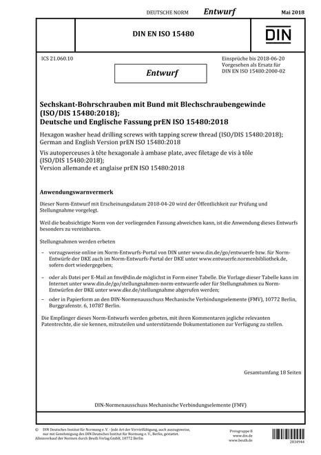 DIN EN ISO 15480 - DRAFT