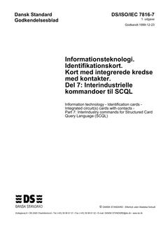 DANSK DS/ISO/IEC 7816-7