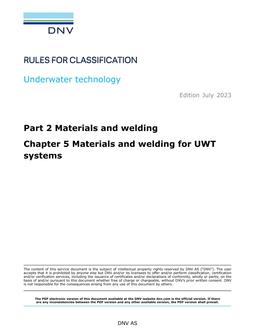 DNV DNV-RU-UWT PART 2 CHAPTER 5