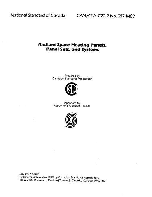 CAN/CSA C22.2 NO. 217-M89