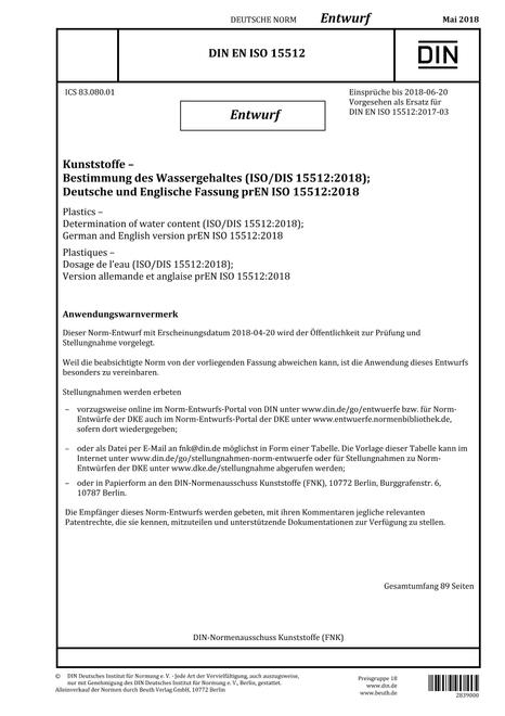 DIN EN ISO 15512 - DRAFT