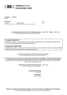 DANSK DSF/ISO/DIS 17099