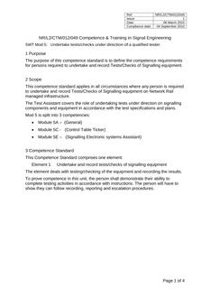 NR NR/L2/CTM/012/049 ISSUE 1