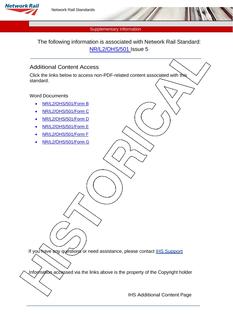 NR NR/L2/OHS/501 ISSUE 5